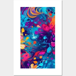 Rainbow flowers Posters and Art